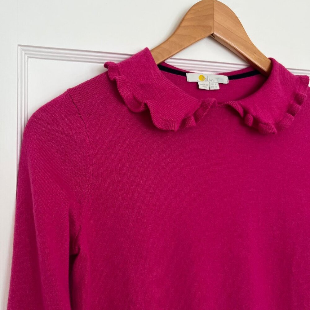 Boden Cotton Wool Sweater with Peter Pan Collar | Size 2 - Picture 2 of 7